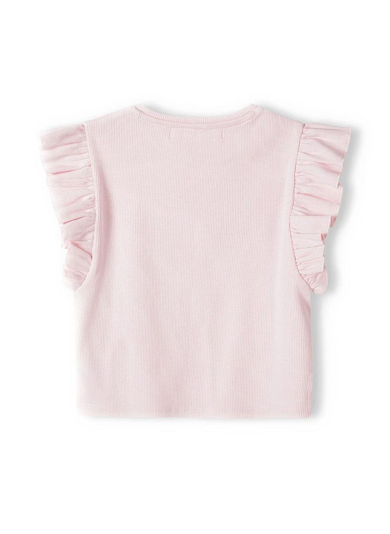 MINOTI Girls Sleeveless Top with Ruffle Shoulders - Image 3