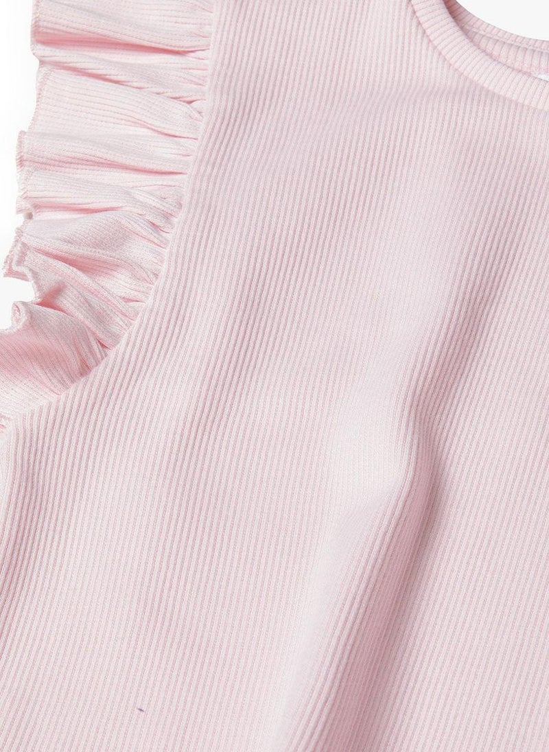 MINOTI Girls Sleeveless Top with Ruffle Shoulders - Image 4