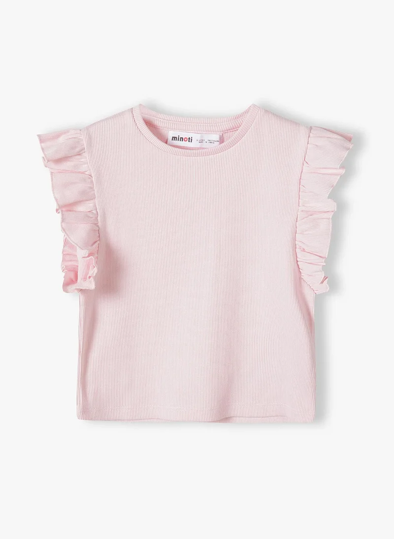 MINOTI Girls Sleeveless Top with Ruffle Shoulders