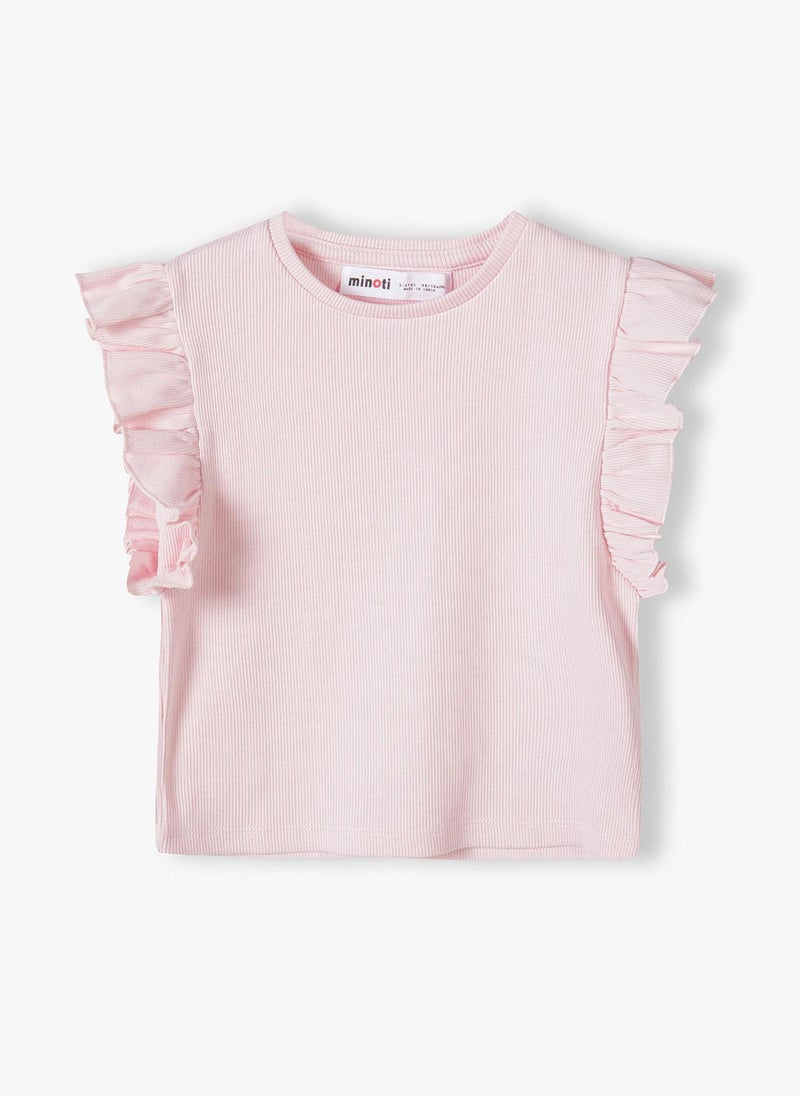 MINOTI Girls Sleeveless Top with Ruffle Shoulders - Image 2