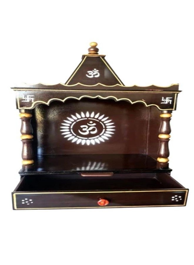 New Traditional Brown Wooden Handcrafted Temple, for Home & Office - Image 1