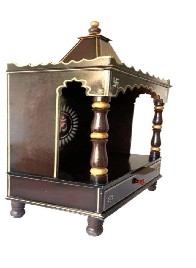New Traditional Brown Wooden Handcrafted Temple, for Home & Office - Image 2