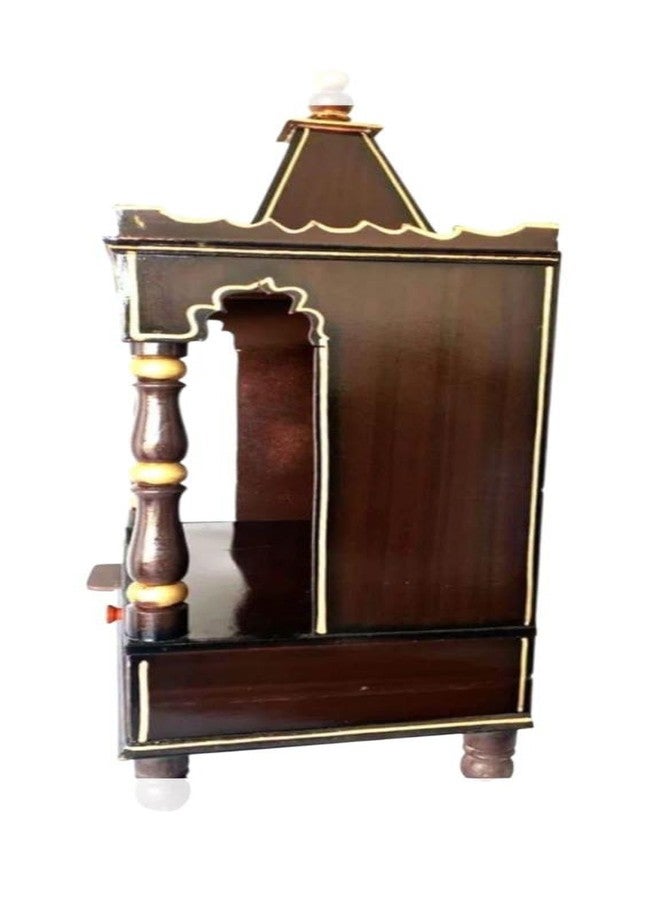 New Traditional Brown Wooden Handcrafted Temple, for Home & Office - Image 3