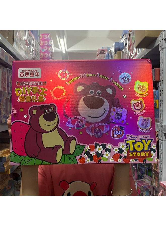 Leico Premium Upgrade Goo Card Suitcase Gift Box Hand Account Sticker Fire Paint DIY Cream Glue Decoration Treasure Box-Color:Pixar Strawberry Bear Diy Handmade Surprise Gift Box  - Image 1
