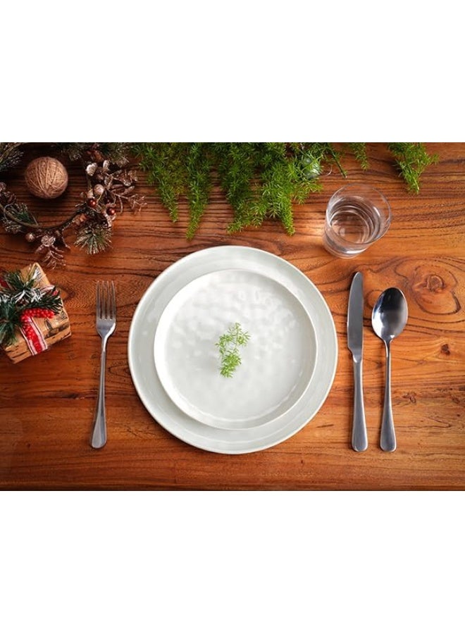 Famiware Mars Plates and Bowls Set 12 Pieces Dinnerware Sets Dishes Set for 4 White - Image 2