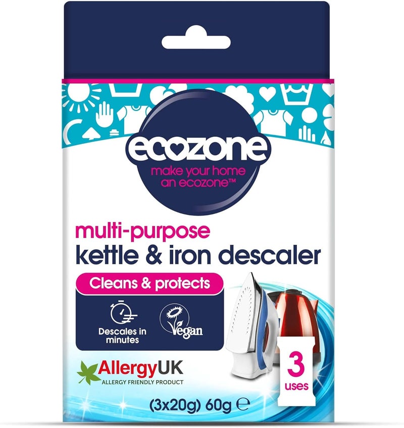 Ecozone Multi-Purpose Kettle & Iron Descaler - 3 Sachets (60g) - Image 1