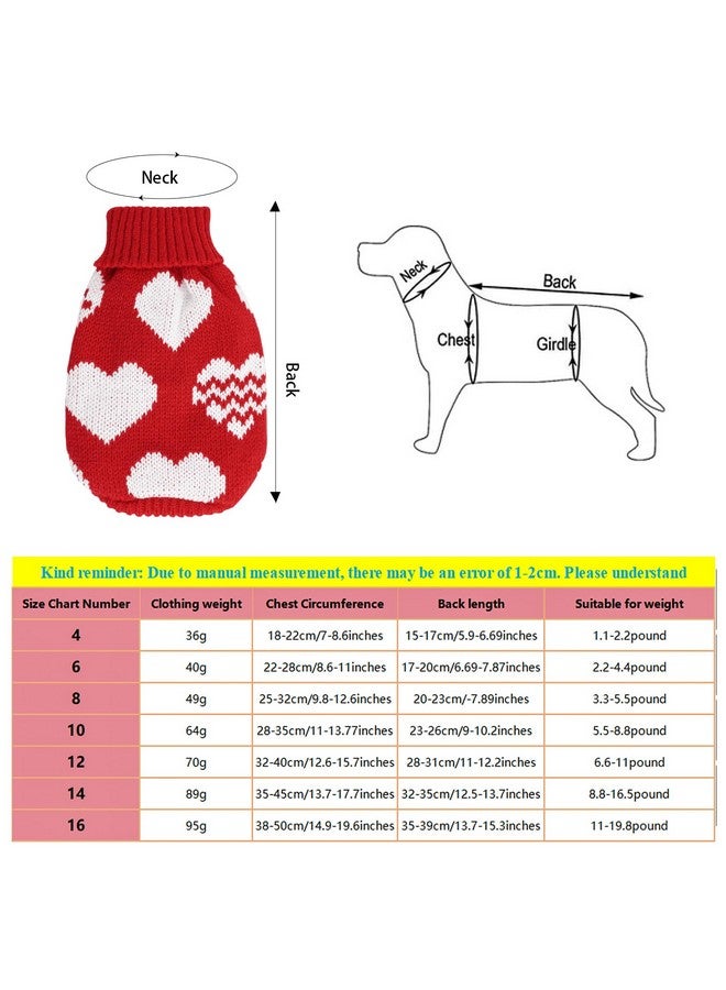تونج كلاود سترة محبوكة للكلاب على شكل قلب سترة جرو لعيد الميلاد وعيد الحب سترات الكلاب ملابس العطلات أو زي الكلب والقطط والحيوانات الأليفة - Image 2