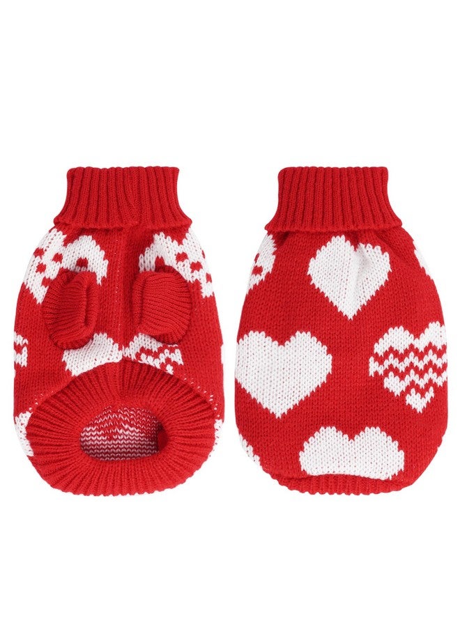 تونج كلاود سترة محبوكة للكلاب على شكل قلب سترة جرو لعيد الميلاد وعيد الحب سترات الكلاب ملابس العطلات أو زي الكلب والقطط والحيوانات الأليفة - Image 4