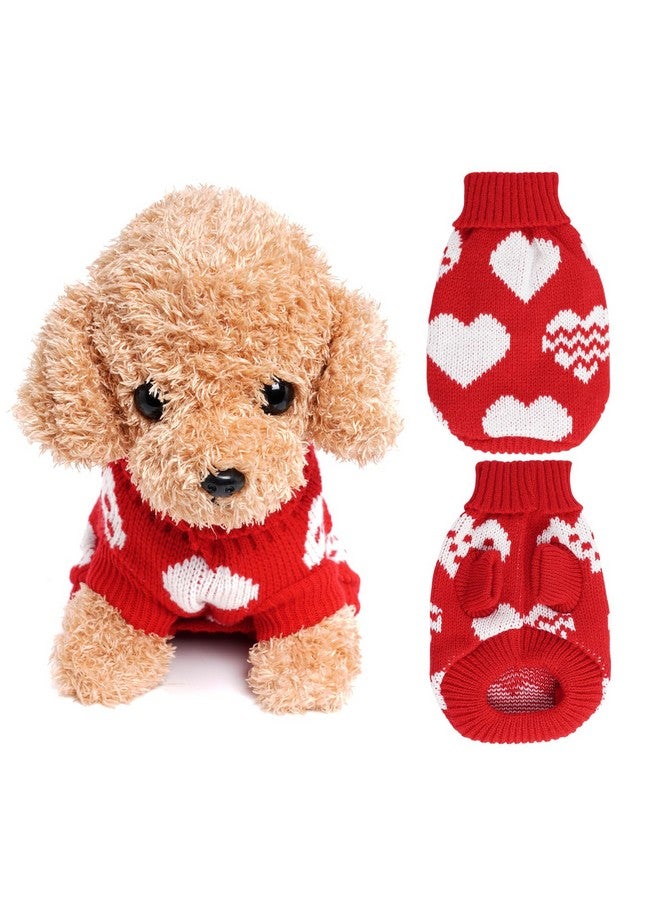 تونج كلاود سترة محبوكة للكلاب على شكل قلب سترة جرو لعيد الميلاد وعيد الحب سترات الكلاب ملابس العطلات أو زي الكلب والقطط والحيوانات الأليفة - Image 1