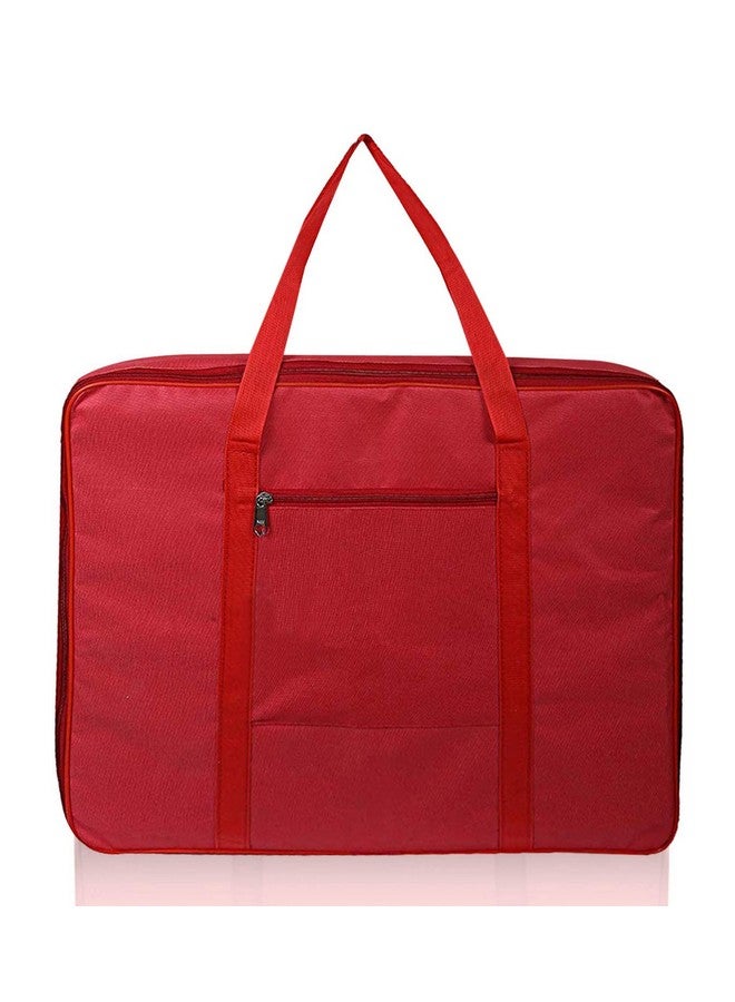 Kuber Industries Moisture Proof Wardrobe Organizer Storage Bag For Clothes With Zipper Closure and Handle (Red)-HS43KUBMART26641, L (polyester, pack of 1) - Image 2