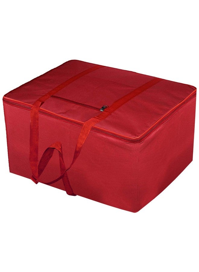 Kuber Industries Moisture Proof Wardrobe Organizer Storage Bag For Clothes With Zipper Closure and Handle (Red)-HS43KUBMART26641, L (polyester, pack of 1) - Image 1