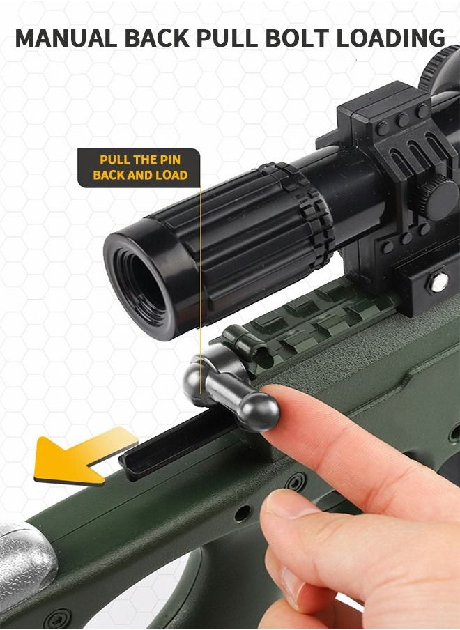 جرويك لعبة مسدس لعبة تعليمية للرصاص الناعم، بندقية قنص ناسف AWM، ذات تأثير مرآة مزدوجة، لعبة DIY مع ملحقات غنية  - Image 2