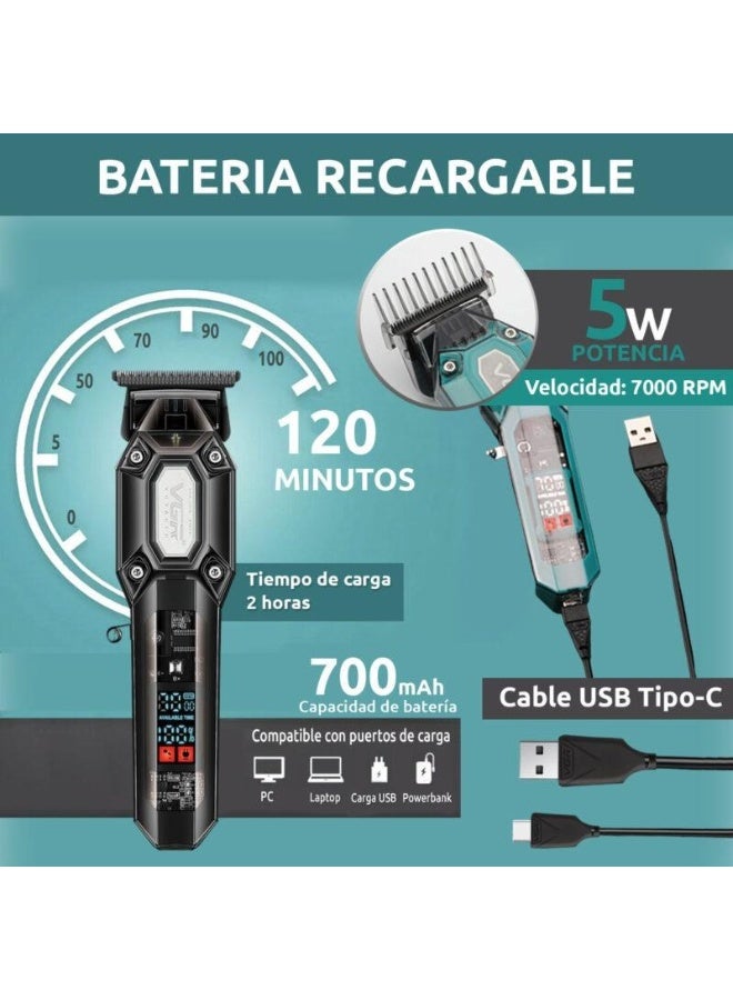 VGR V-900 Professional Men's Razor Ceramic Blades Metalogic Charging and Electricity Runtime 120 Minutes Charging Time 2 Hours USB Charger multicolour - Image 3