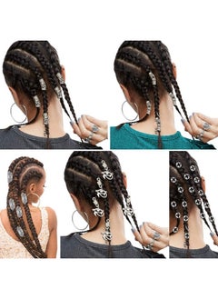 RechicGu Echicgu Vintage Silver 42Pcs Dreadlock Loc Beard Beads Viking Rasta Updo Braid Hair Dress Pin Accessories Egyptian Swirl Cross Dragon  - Image 3