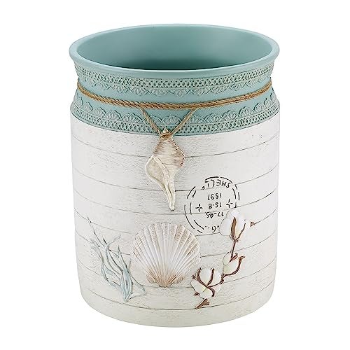 Avanti Linens Avanti Linens  Wastebasket Decorative Trash Can for Home or Office Farmhouse Chic Home Decor Farmhouse Shell Collection 