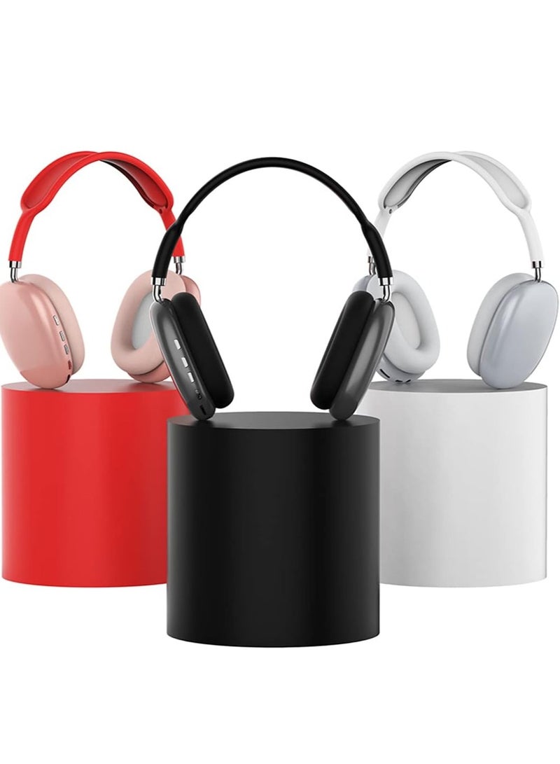 P9 Ultra Wireless Headphones with Microphone- Rechargeable Over Ear Wireless Bluetooth Headphones with 10Hr Playtime, SD Slot, Backup Wire- Soft Cushion Wireless Headset with Mic (Black) - Image 3