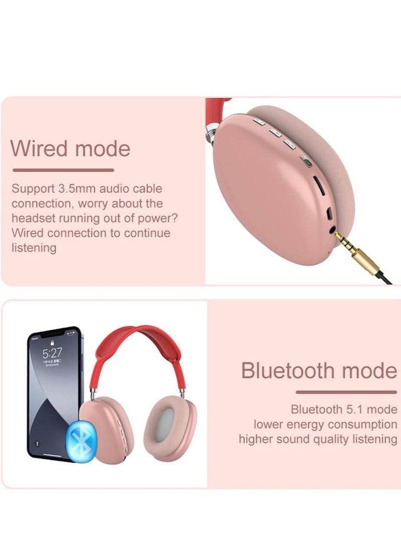 P9 Ultra Wireless Headphones with Microphone- Rechargeable Over Ear Wireless Bluetooth Headphones with 10Hr Playtime, SD Slot, Backup Wire- Soft Cushion Wireless Headset with Mic (Black) - Image 4