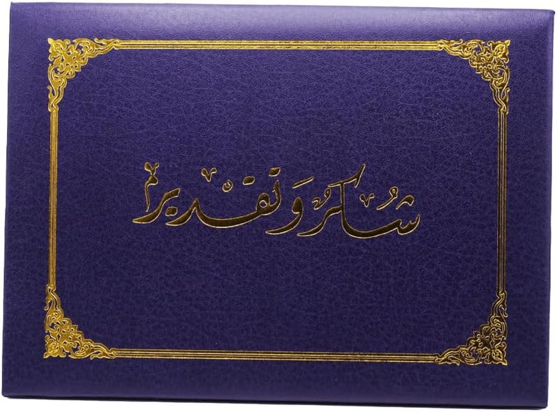 Certificate Holder Document Cover, A4 Size, Award and Diploma Protective Case (LEATHER, BLUE)