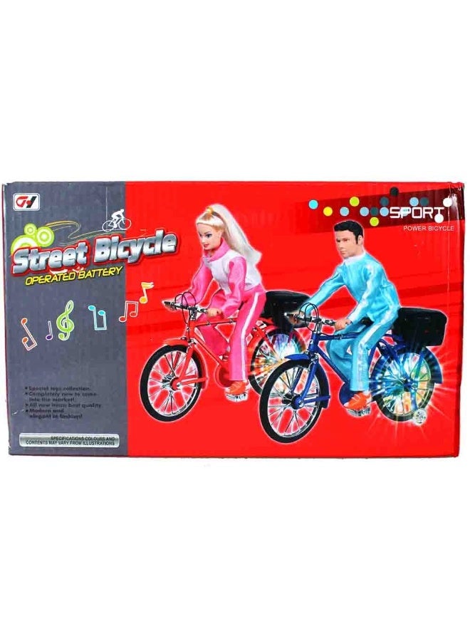 Battery-Powered Toy Cyclist with Light-Up Wheel and Sounds - Image 3
