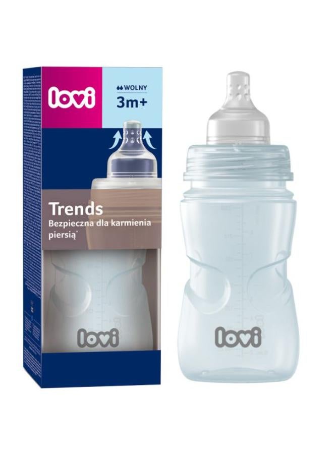 لوفي ببرونة لوفي تريندز 250 مل | خالية من مادة BPA | مضادة للمغص | آمنة للرضاعة الطبيعية | من عمر 3 أشهر فما فوق | لون أزرق - Image 1