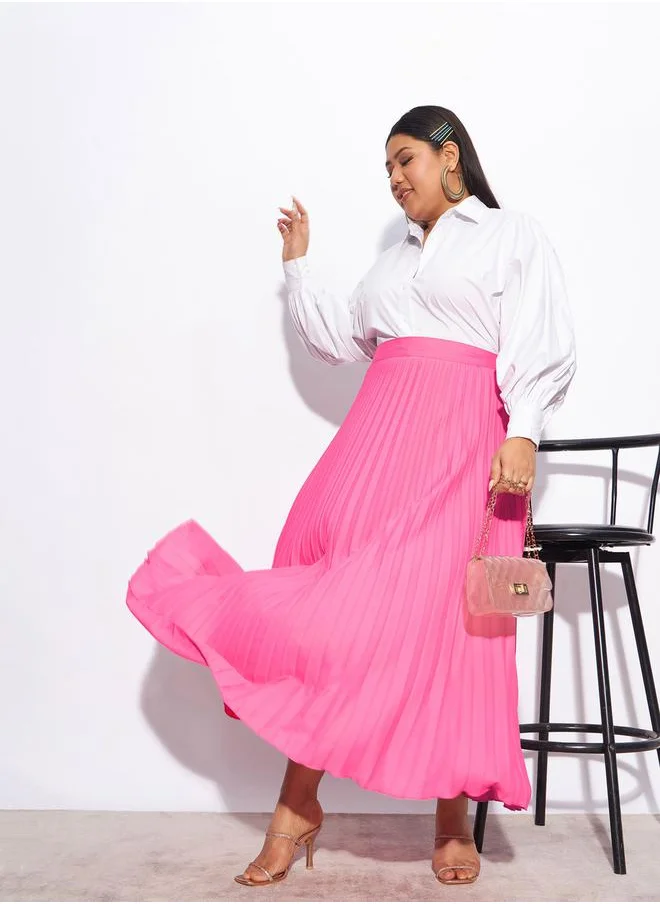 ساسافراس Plus Accordion Pleated Maxi Skirt