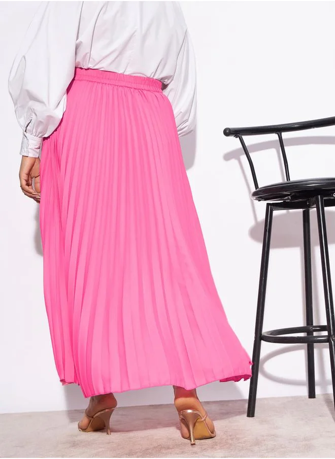 SASSAFRAS Plus Accordion Pleated Maxi Skirt by Styli