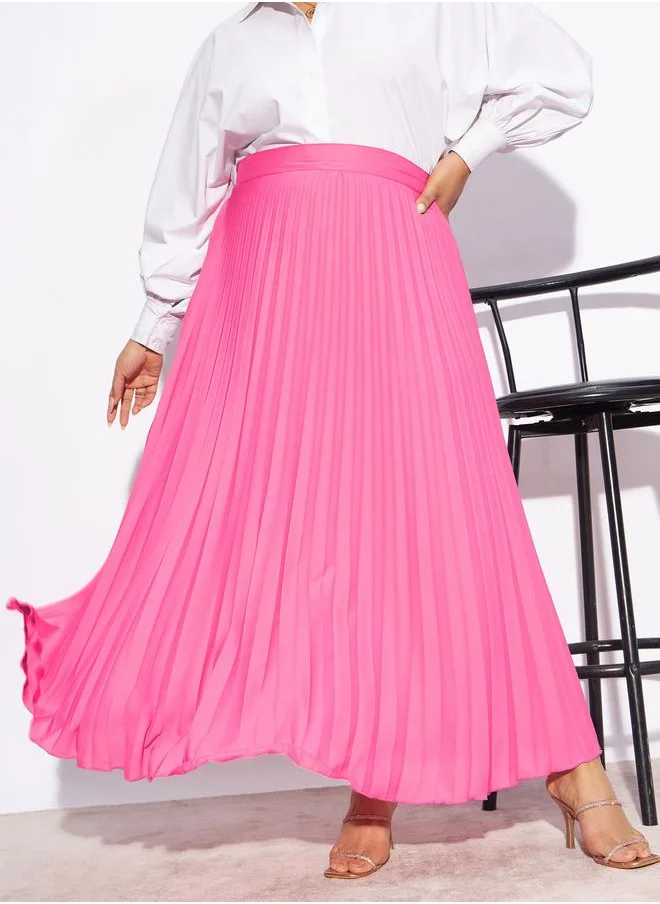 SASSAFRAS Plus Accordion Pleated Maxi Skirt by Styli