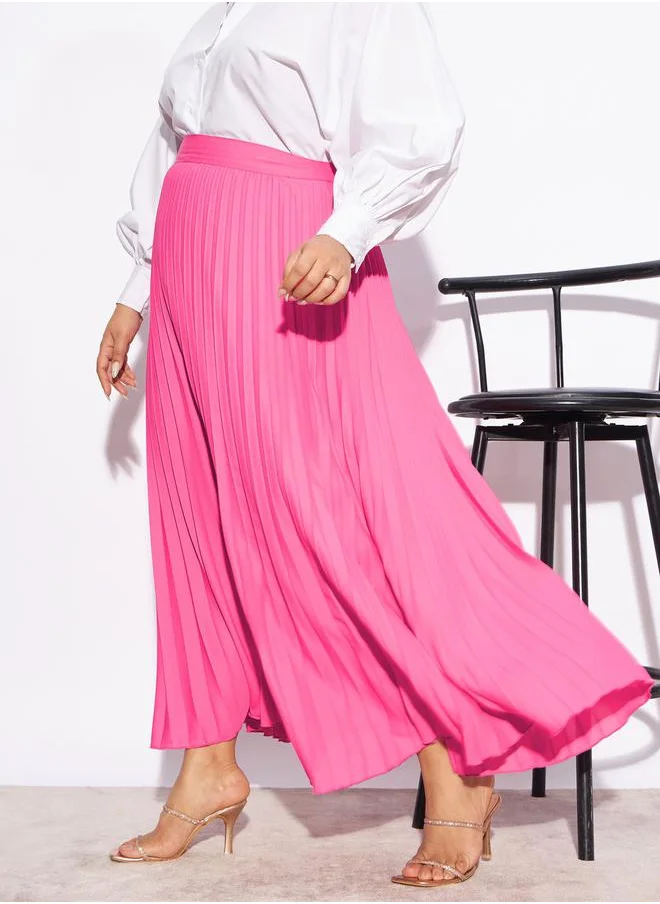 SASSAFRAS Plus Accordion Pleated Maxi Skirt by Styli