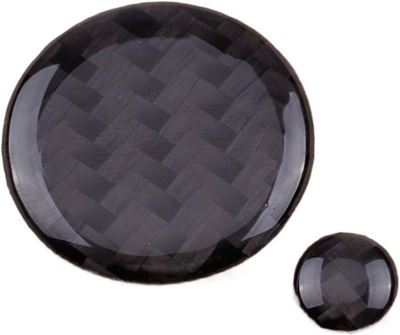 QASULER 2pcs Black Carbon Fiber Key Button Cover for Mazda - Image 1