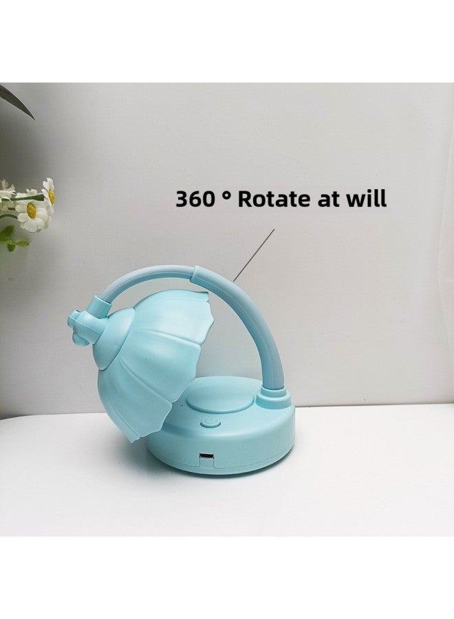 Cute Flower Shape Mini Eye Protection Table Lamp Children's Handmade DIY Main Body USB Rechargeable Student Night Light-Color:White - Image 4
