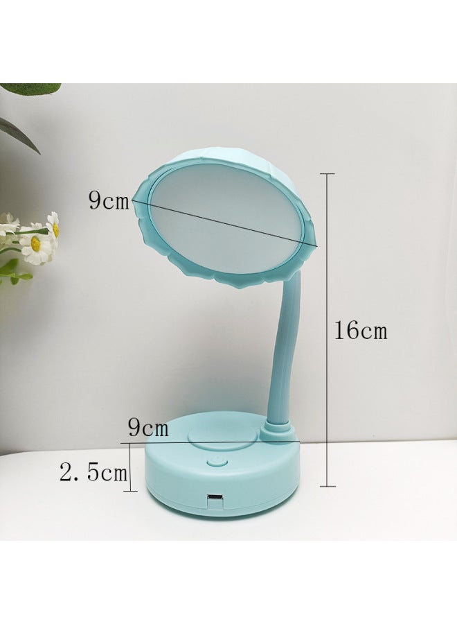 Cute Flower Shape Mini Eye Protection Table Lamp Children's Handmade DIY Main Body USB Rechargeable Student Night Light-Color:White - Image 3