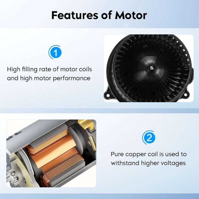 AEagle Front HVAC Heater Blower Motor Assembly for Infiniti QX56 04-10, Nissan Armada 05-15, Nissan Titan 04-15, 2004 Nissan Pathfinder Armada, for 700174 27226ZH00A - Image 4