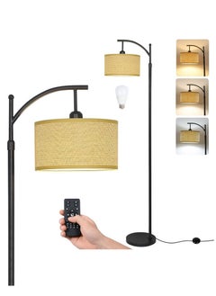 Modern Floor Lamp with Remote Control, Adjustable Drum Shade & Dimmable Light, Tall Standing Lamp with Woven Straw Shade for Living Room, Bedroom, Office Lighting - pzsku/Z619FF2D2E63220A5F1B0Z/45/_/1740033536/2352e866-02d6-4362-94d9-2e07449bc250