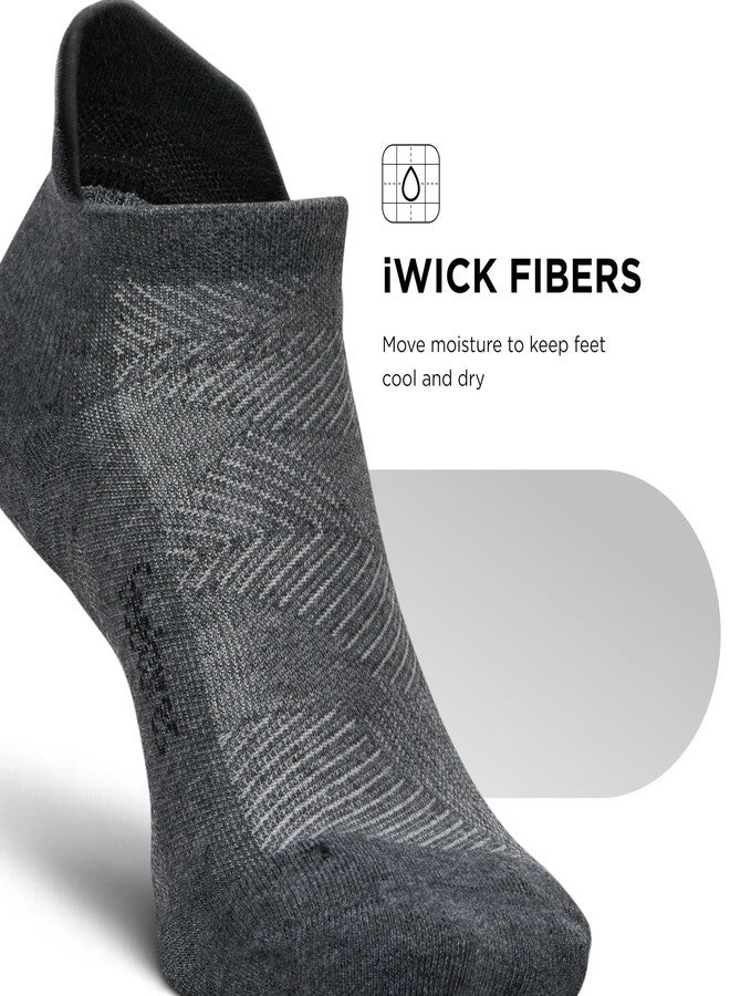 Feetures Elite Max Cushion Grip No Show Tab - Socks with Grippers for Barre, Pilates, Yoga & More - Grippy Socks - Flow Gray, Large (1 Pair) - Image 5