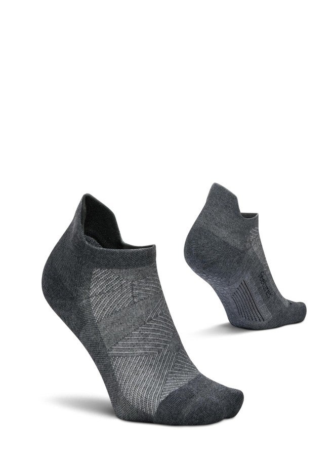 Feetures Elite Max Cushion Grip No Show Tab - Socks with Grippers for Barre, Pilates, Yoga & More - Grippy Socks - Flow Gray, Large (1 Pair) - Image 1