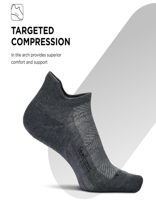 Feetures Elite Max Cushion Grip No Show Tab - Socks with Grippers for Barre, Pilates, Yoga & More - Grippy Socks - Flow Gray, Large (1 Pair) - Image 3