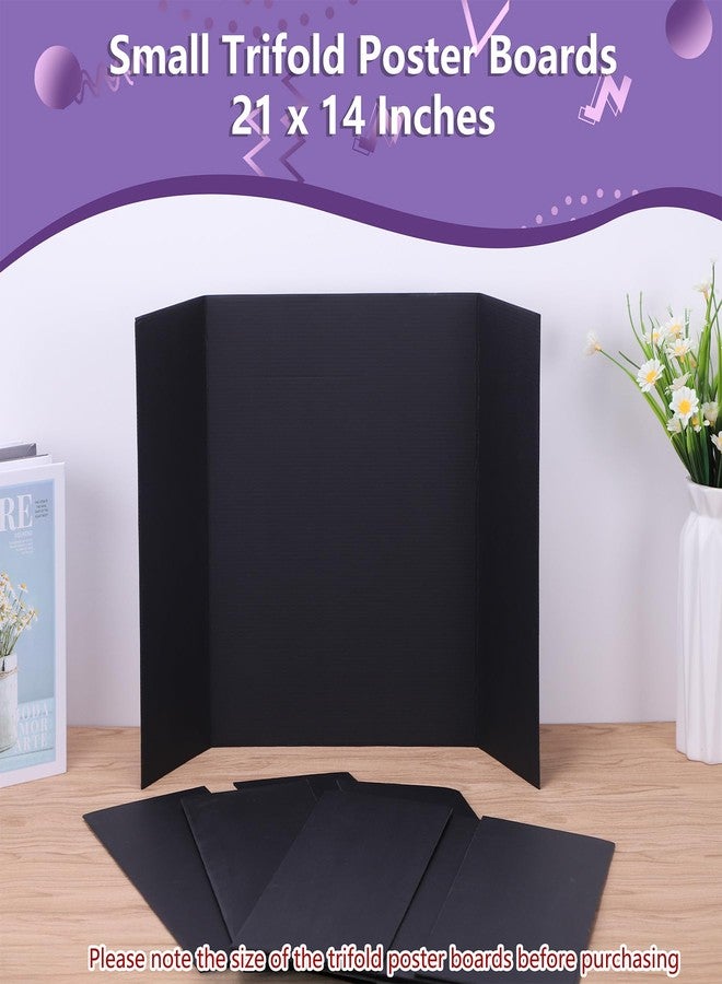 AKONEGE 4 Pack Small Trifold Poster Board 21" x 14" Tri Fold Poster Boards Black Corrugated Cardboard Project Boards for Presentations, School Projects, Science Fair, Exhibition Event Display - Image 4