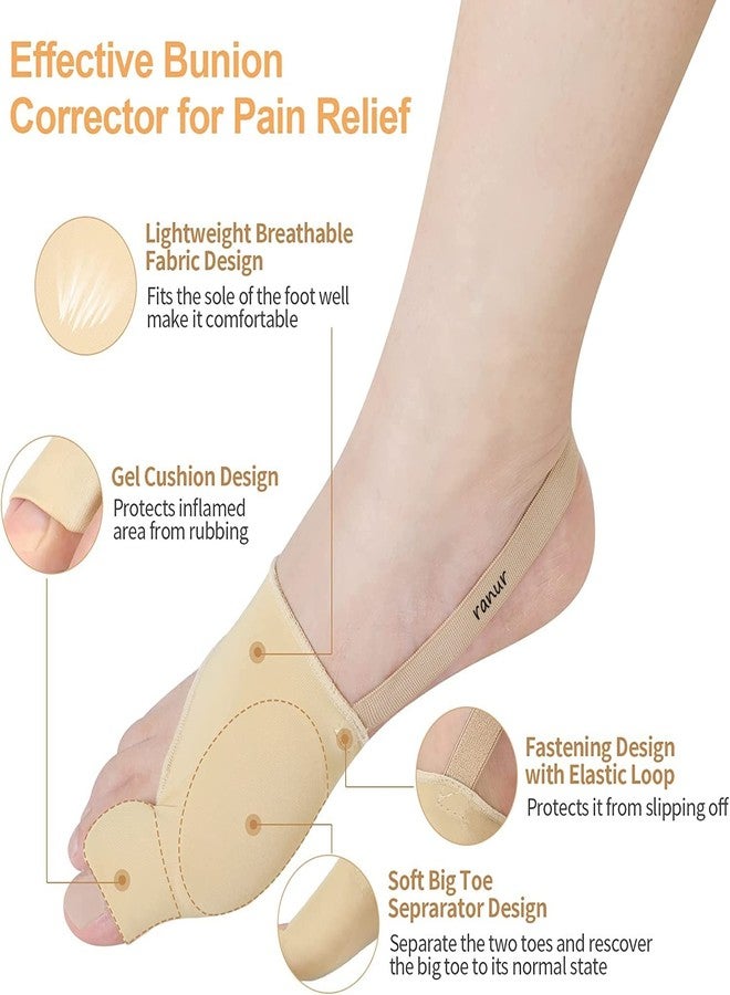 RANUR Unisex Bunion Corrector Washable Silicone Gel Pad Toe Separator with Relief Gel Pad Cushion, Toe Brace, Spacers, Fits with Shoe and Socks in Uk7 To Uk11(L) - Image 4