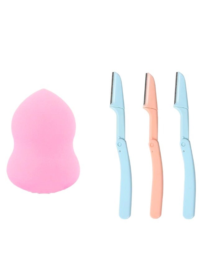 كوينج 3-Piece Eyebrow Razor Set With Cosmetic Sponge  - Image 1