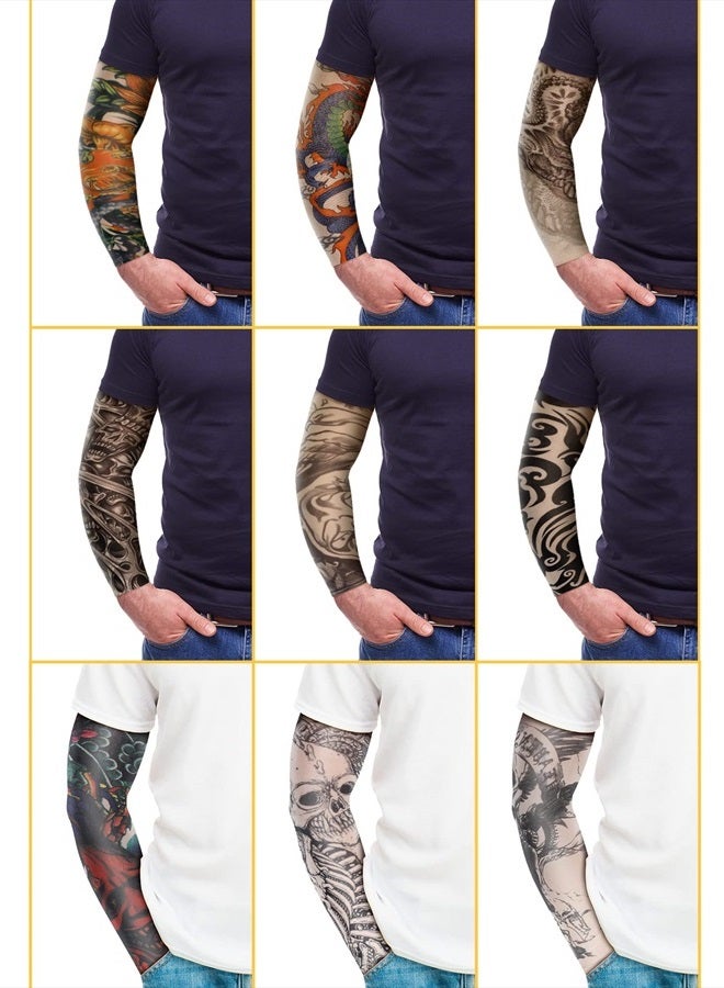 Geyoga 18 Pcs Tattoo Sleeves for Men Arm Sleeves Temporary Tattoo Sleeves Set Arts Fake Tattoo for Women to Cover Arms (Vivid Pattern,Medium) - Image 4