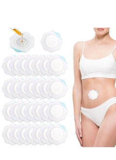 VIUAUAX 30pcs Castor Oil Pack Wrap for Belly Button, Self-Adhesive Disposable Castor Oil Belly Button Wrap Pads Spunlace Cloth Highly Absorbent Organic Cover Compress Patches No Wash (Oil Not Included)  - Image 1