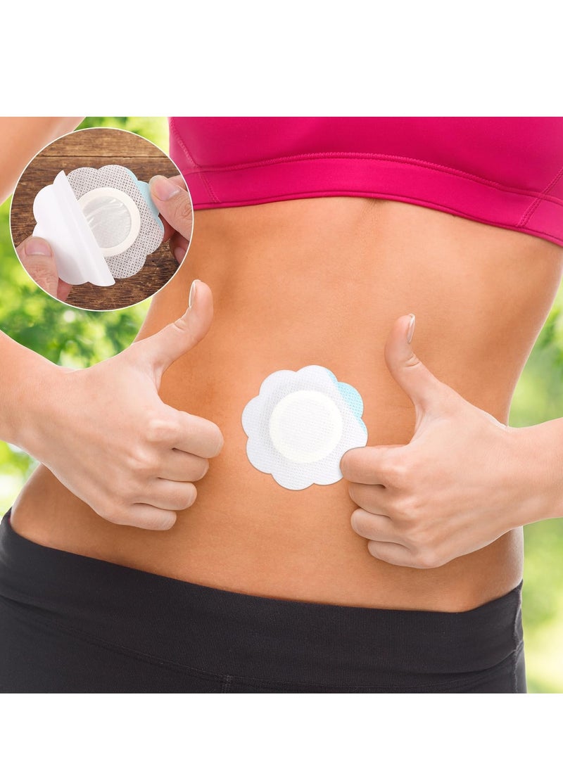 VIUAUAX - 30pcs Castor Oil Pack Wrap for Belly Button, Self-Adhesive Disposable Castor Oil Belly Button Wrap Pads Spunlace Cloth Highly Absorbent Organic Cover Compress Patches No Wash (Oil Not Included) - Image 1