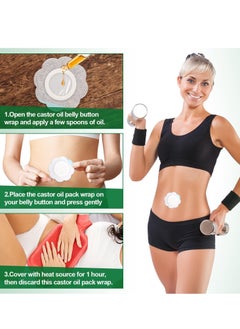 VIUAUAX 30pcs Castor Oil Pack Wrap for Belly Button, Self-Adhesive Disposable Castor Oil Belly Button Wrap Pads Spunlace Cloth Highly Absorbent Organic Cover Compress Patches No Wash (Oil Not Included)  - Image 5