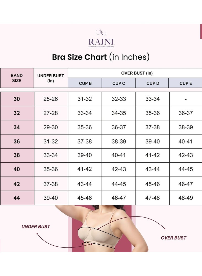 RAJNI Women's Bra C Cup Soft PolyCotton Non-Padded Anti-Sag Seamless Full Coverage Lift-up Wire-free Plus Size Pack of 2 - Image 5
