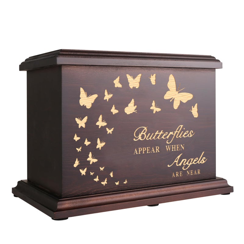 Cremation Memorial Urn for Human Ashes Wooden Box and Casket for Adult Male Female Men Women Child Large Burial Funeral Urn Holds Up to 270 LBS