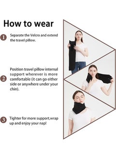 Hihonor Travel Pillow,Small Portable Head & Neck Support,Adjustable,Machine Washable,Suitable for Airplane/Car(Black)  - Image 4