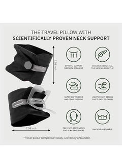 Hihonor Travel Pillow,Small Portable Head & Neck Support,Adjustable,Machine Washable,Suitable for Airplane/Car(Black)  - Image 3