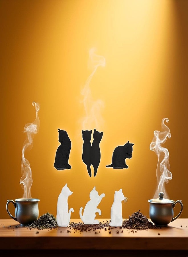 SelHeng 6Pcs Cat Shaped Silicone Tea Bag Clips, Reusable Bag Seals in Black and White, Perfect for Tea, Coffee, Snacks,Kitchen and Beverage Accessory Set - Image 4