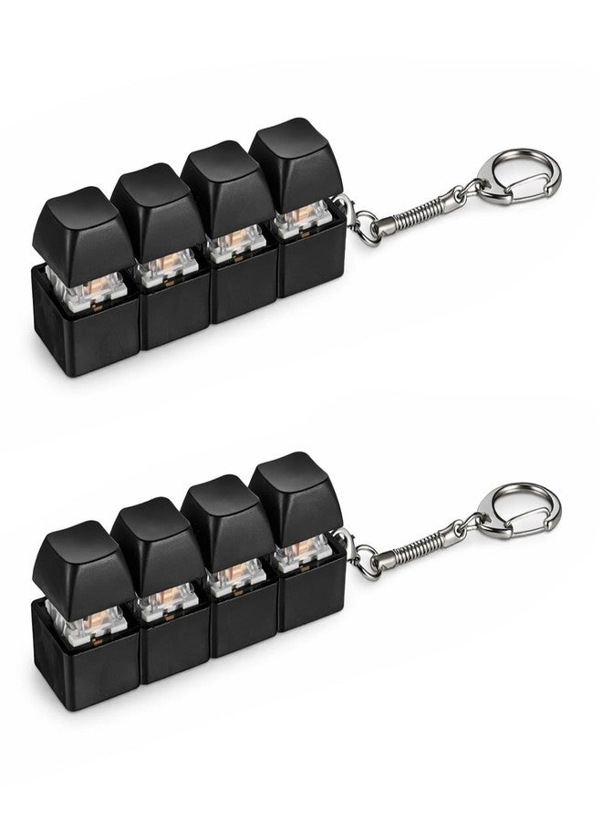 Qianyu 2 Pcs Keyboard Fidget Toy Keyboard Fidget Keychain Portable Fidgets Clicker Keychain 4-in-1 Keyboards Fidgets Keychains Gifts Button Linear and Separate Keyboards Keychains for Adults
