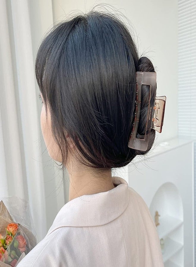 ANNACREATIONS 3 Pcs Korean Style Large Plastic Transparent Multicolor Color Hair Claw Clips Long Jaw Clutches Hair Accessories for Women and Girls - Image 3